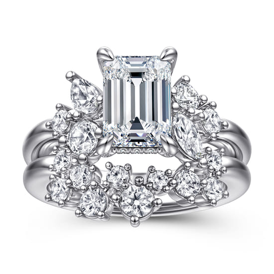 14K White Gold Diamond Wedding Band angle 4