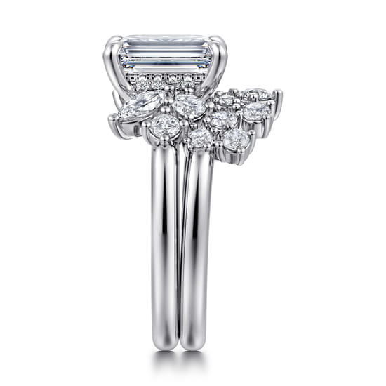 14K White Gold Diamond Wedding Band angle 5