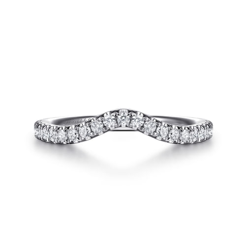 14K White Gold Diamond Wedding Band
