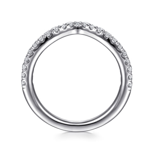 14K White Gold Diamond Wedding Band