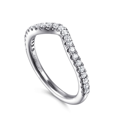 14K White Gold Diamond Wedding Band