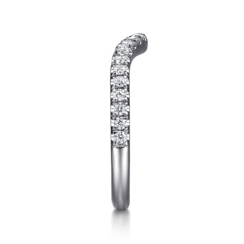 14K White Gold Diamond Wedding Band