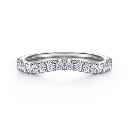 14K White Gold Diamond Wedding Band