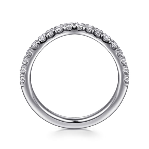 14K White Gold Diamond Wedding Band