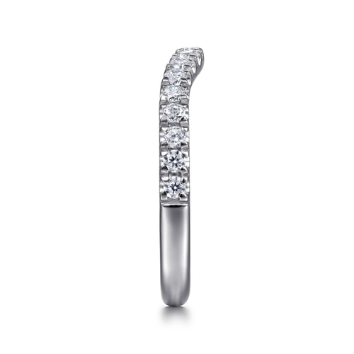 14K White Gold Diamond Wedding Band