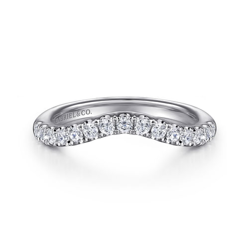 14K White Gold Diamond Wedding Band