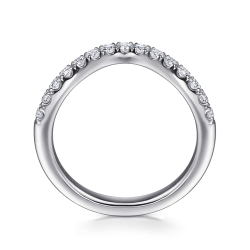 14K White Gold Diamond Wedding Band