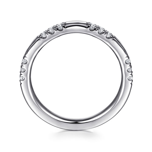 14K White Gold Diamond Wedding Band