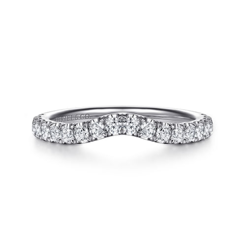 14K White Gold Diamond Wedding Band