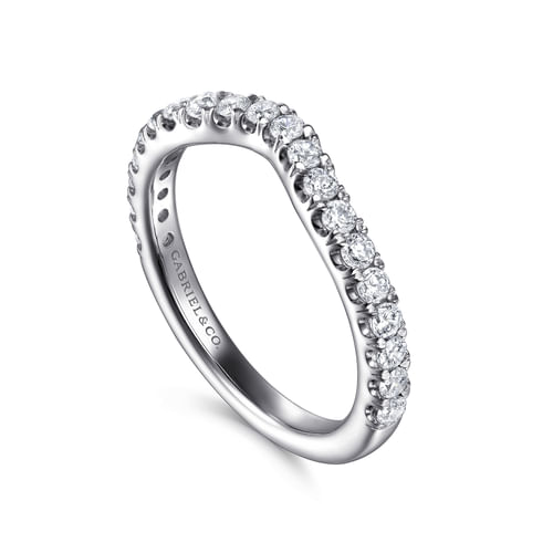14K White Gold Diamond Wedding Band