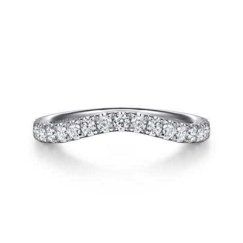 14K White Gold Diamond Wedding Band
