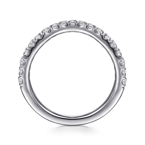 14K White Gold Diamond Wedding Band