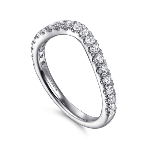 14K White Gold Diamond Wedding Band