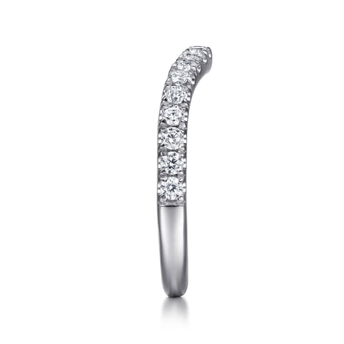 14K White Gold Diamond Wedding Band