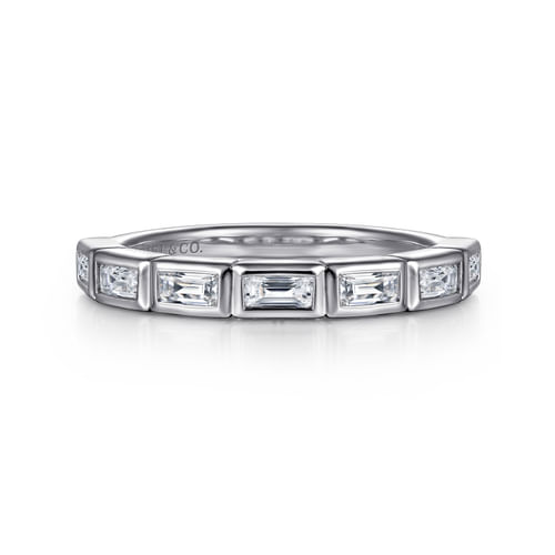 14K White Gold Diamond Wedding Band