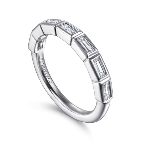 14K White Gold Diamond Wedding Band