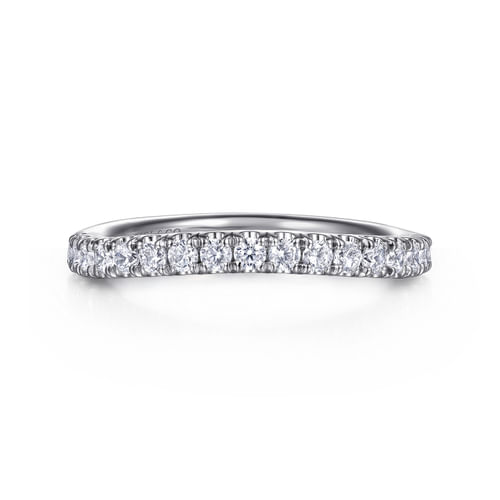 14K White Gold Diamond Wedding Band