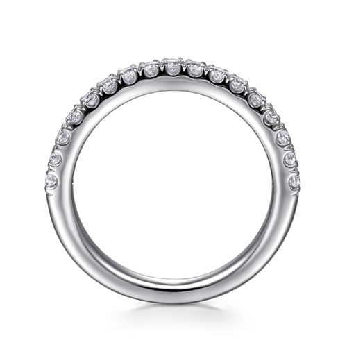 14K White Gold Diamond Wedding Band