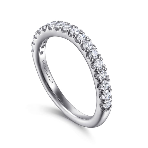 14K White Gold Diamond Wedding Band