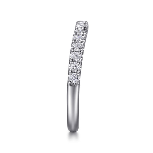 14K White Gold Diamond Wedding Band