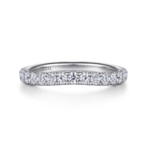 14K White Gold Diamond Wedding Band