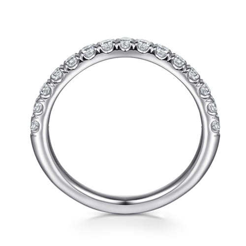 14K White Gold Diamond Wedding Band