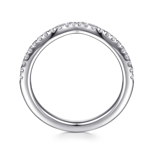 14K White Gold Diamond Wedding Band