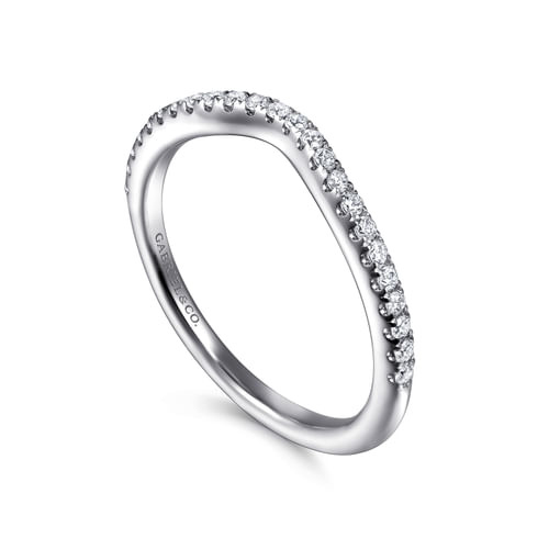 14K White Gold Diamond Wedding Band