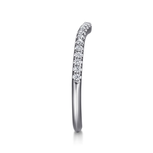 14K White Gold Diamond Wedding Band