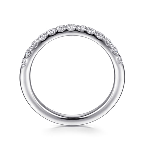 14K White Gold Diamond Wedding Band