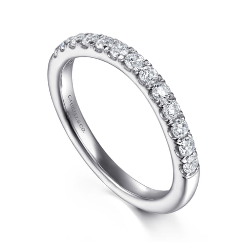 14K White Gold Diamond Wedding Band