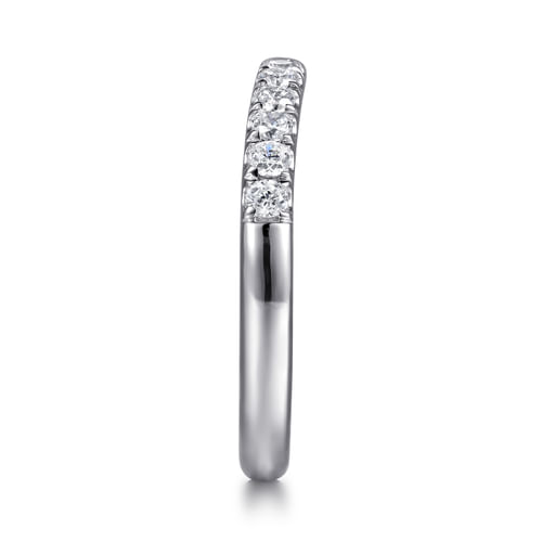 14K White Gold Diamond Wedding Band