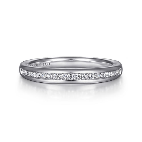 14K White Gold Diamond Wedding Band