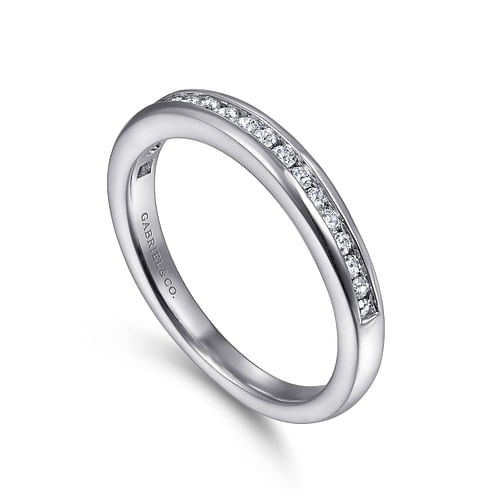 14K White Gold Diamond Wedding Band