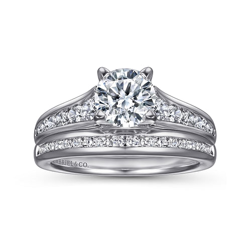 14K White Gold Diamond Wedding Band