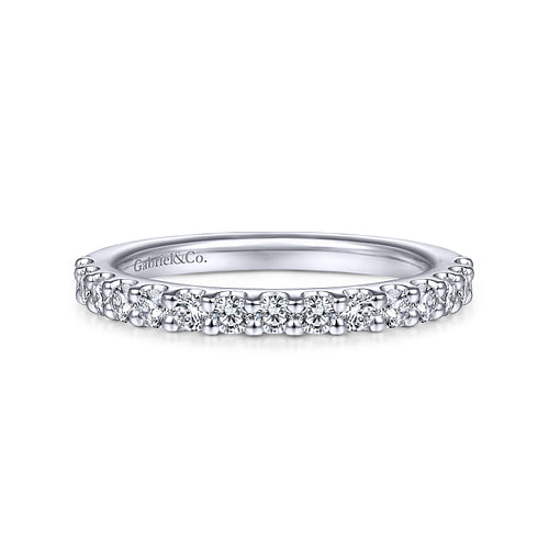 14K White Gold Diamond Wedding Band