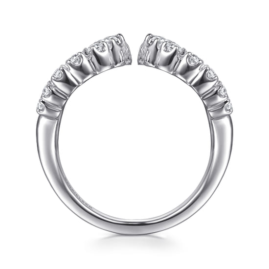14K White Gold Diamond Wide Open Band Ring angle 2