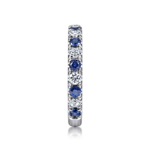 14K White Gold Diamond and Sapphire Anniversary Band