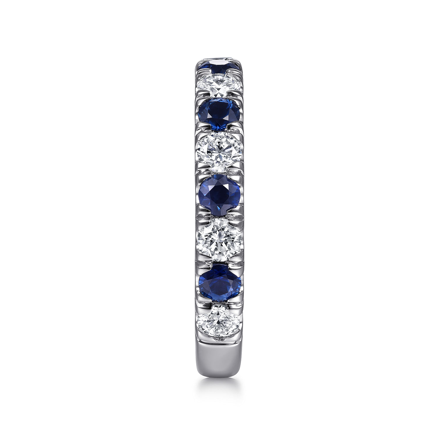 14K White Gold Diamond and Sapphire Anniversary Band