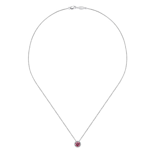 14K White Gold Diamond and Sapphire Necklace