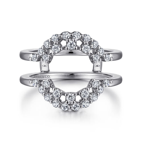 14K White Gold Double Halo Diamond Ring Enhancer