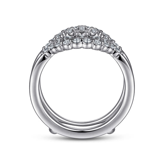 14K White Gold Double Halo Diamond Ring Enhancer angle 2