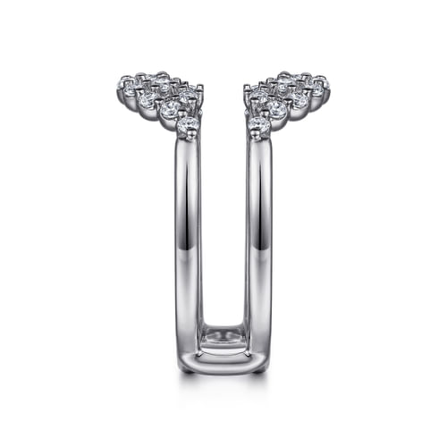 14K White Gold Double Halo Diamond Ring Enhancer