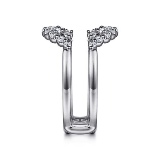 14K White Gold Double Halo Diamond Ring Enhancer angle 4
