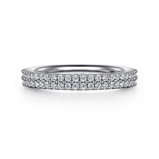 Gabriel - 14K White Gold Double Row Diamond Anniversary Band