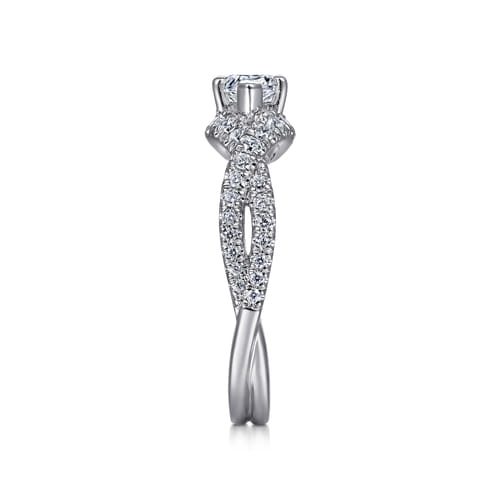14K White Gold East West Marquise Shape Diamond Engagement Ring 14K White Gold East West Marquise Shape Diamond Engagement Ring