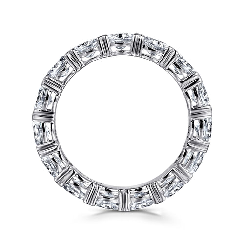 14K White Gold East West Oval Diamond Eternity Band