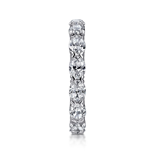 14K White Gold East West Oval Diamond Eternity Band