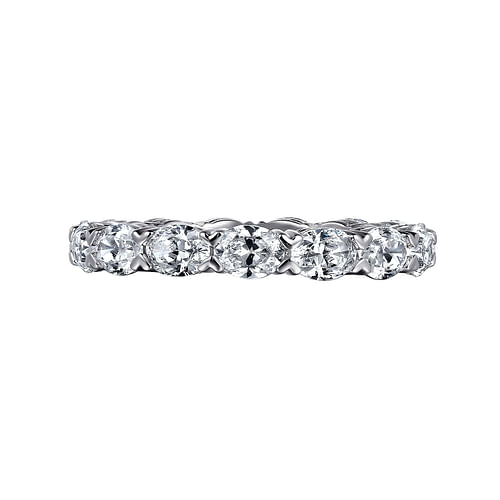 14K White Gold East West Oval Diamond Eternity Band