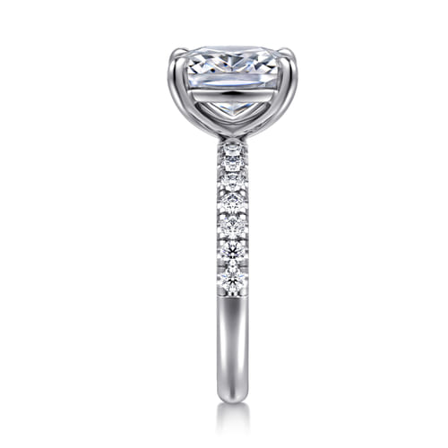 14K White Gold Elongated Cushion Diamond Engagement Ring